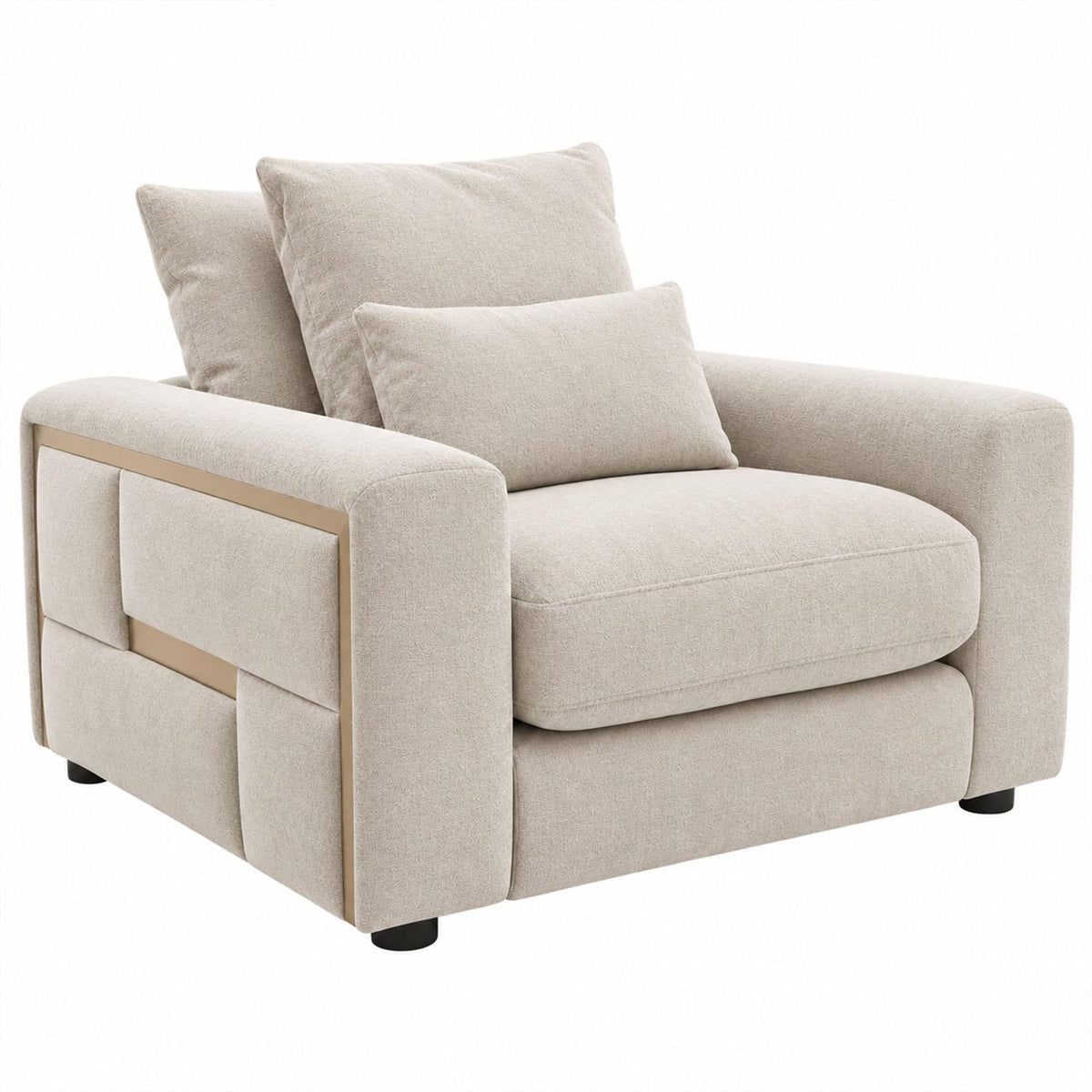 Juno Chenille Armchair with Removable Seat & Back Cushions