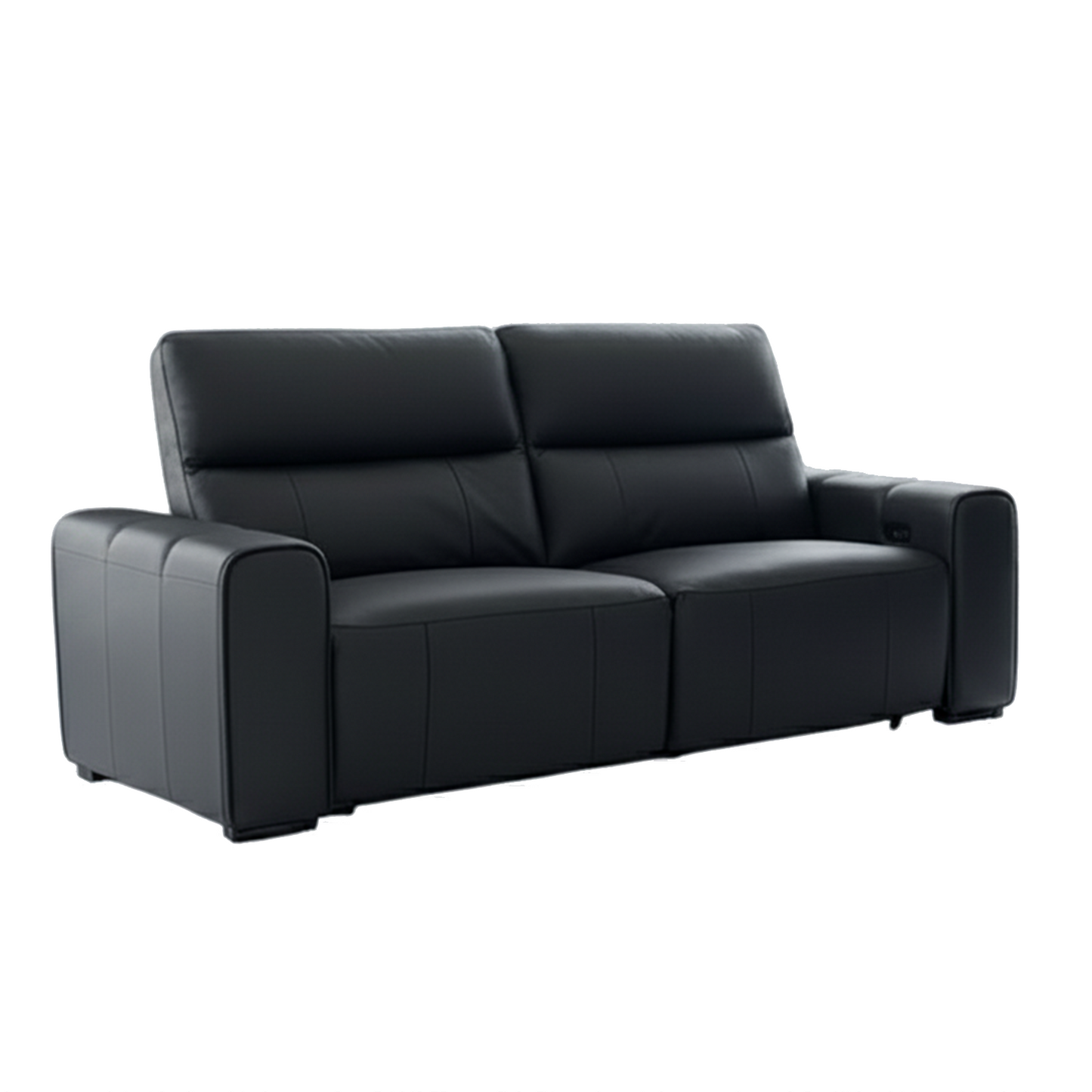 Belleza Modern Genuine Leather Electric Reclining 3 Seater Sofa Black