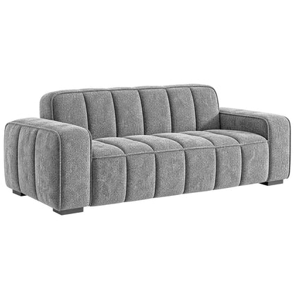Preston 3 2 1 Sofa Suite Woven Fabric 3 Piece Set Beige Grey Olive