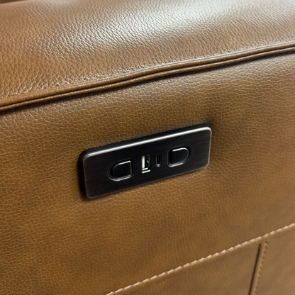 Barcino Leather Look Electric Reclining Sofa Suite 3 + 2 USB Charging