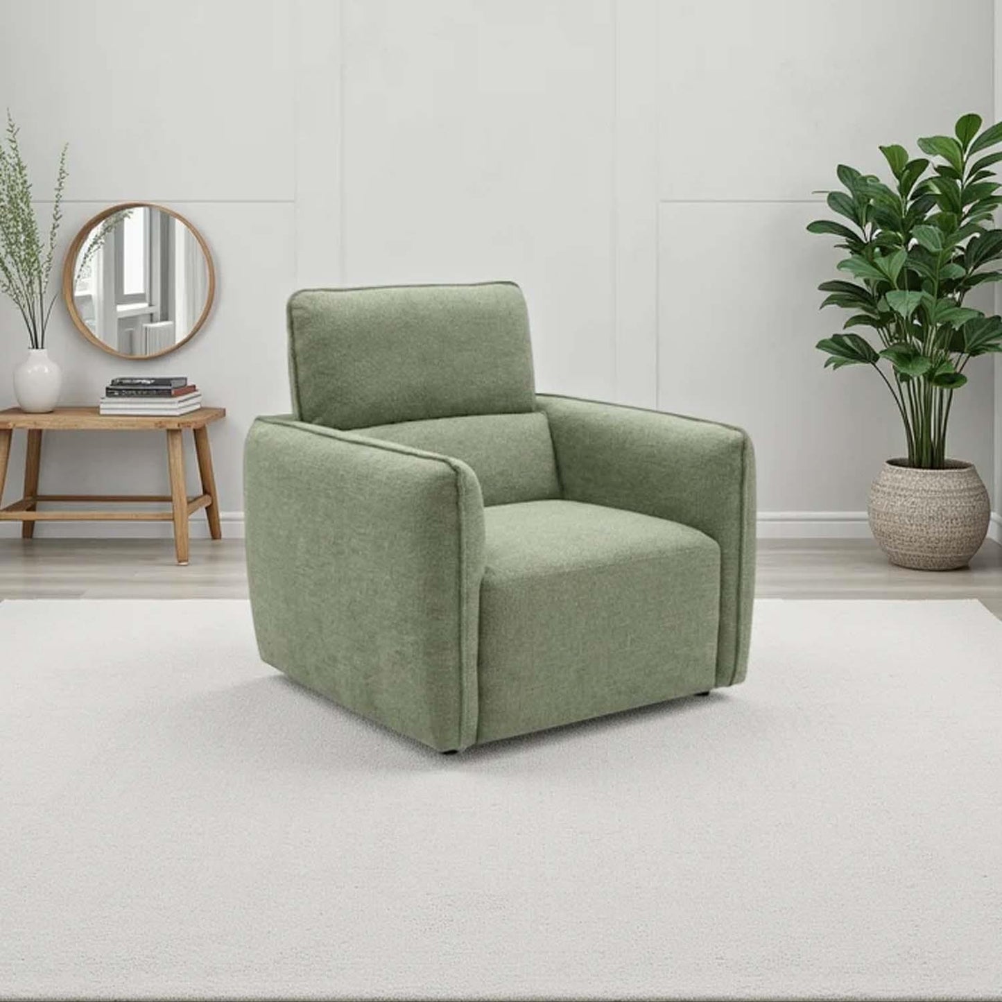 Ashcroft Armchair, Chenille Fabric, Charcoal, Green or Grey