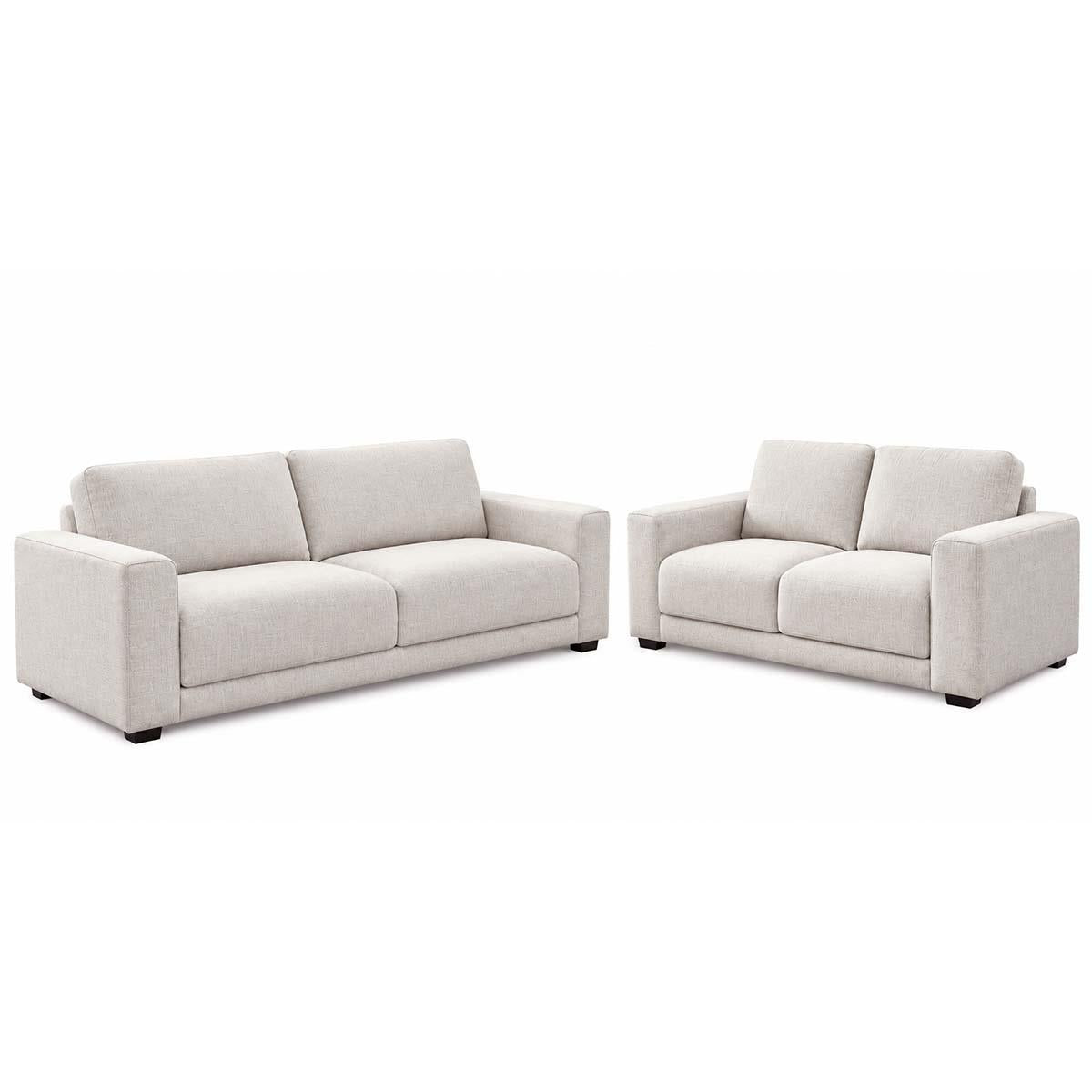 Melrose Woven Fabric 3 + 2 Seater Sofa Suite Beige or Grey
