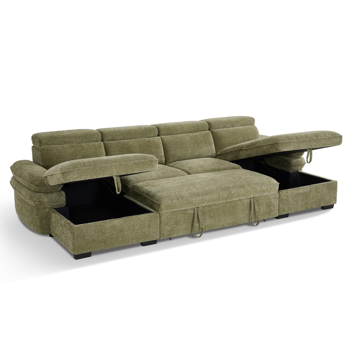 Blake U Shaped 5 Seater Fabric Corner Sofa Bed