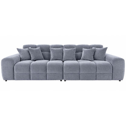Jenson 4 Seater Plush Velvet Sofa with Deep Seats & Boxed Arms
