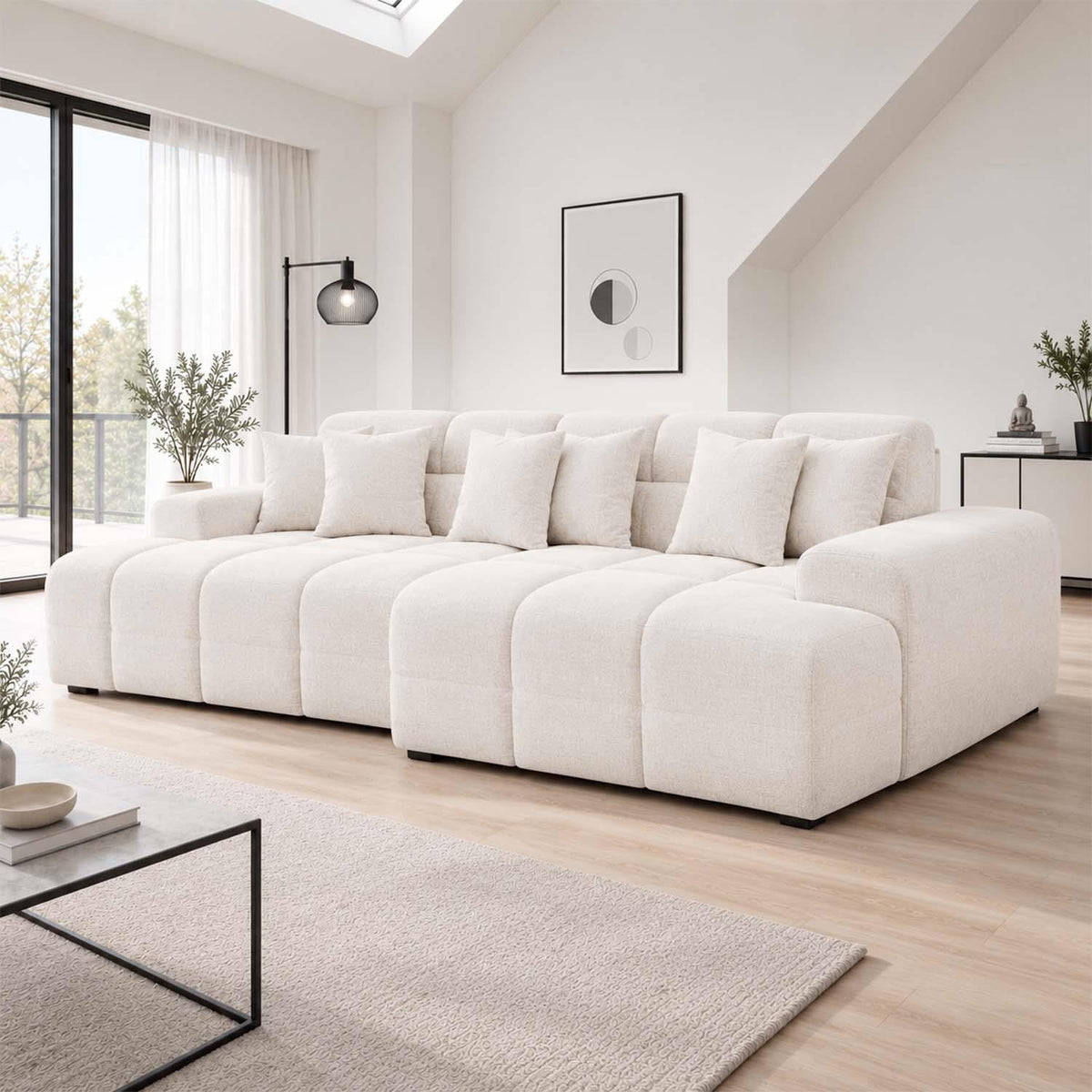 Jenson Plush Velvet Corner Sofa Left Right Hand Facing with Chaise