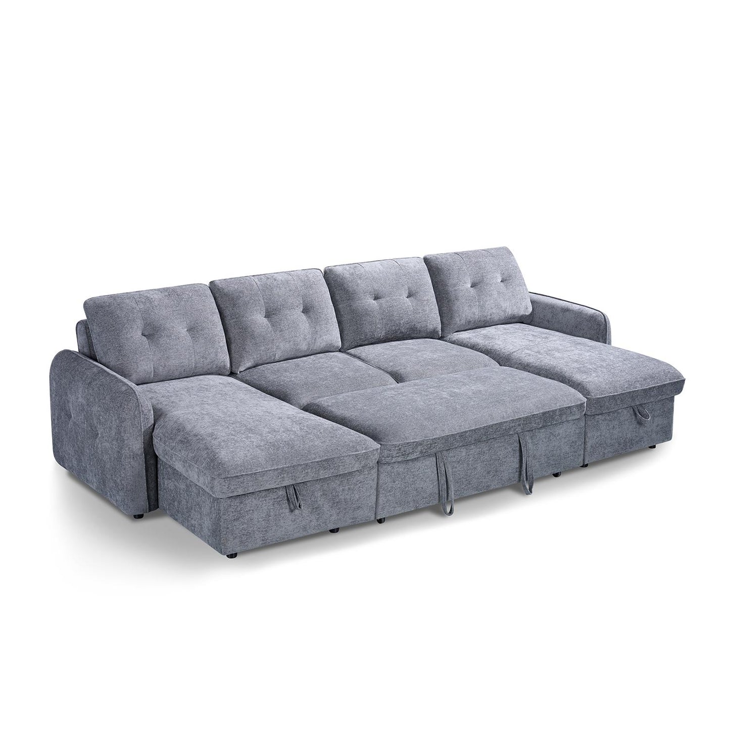 Seattle U Shaped 5 Seater Fabric Corner Sofa Bed