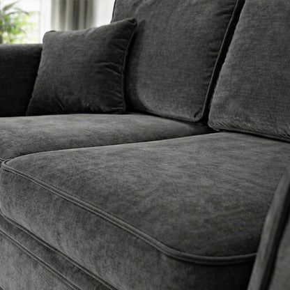 Ascot Large 2 Seater Sofa Chenille Fabric Beige or Charcoal