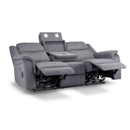 Orlando Grey Fabric 3 + 2 Electric Reclining Sofa Suite USB Charging