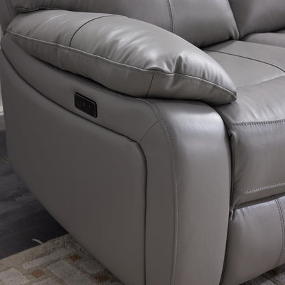 Knowle Electric Reclining 3 Seater Sofa Settee  Pisa Grey USB Charging