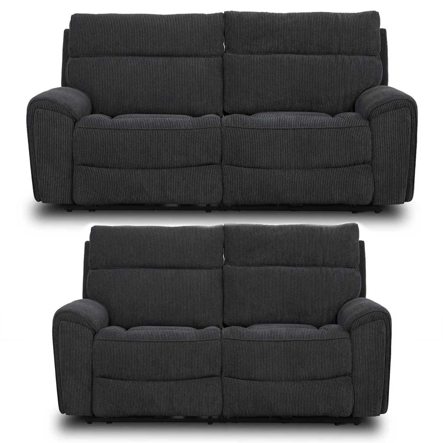 Lois Electric Reclining Sofa Suite 3 + 2 Midnight Black