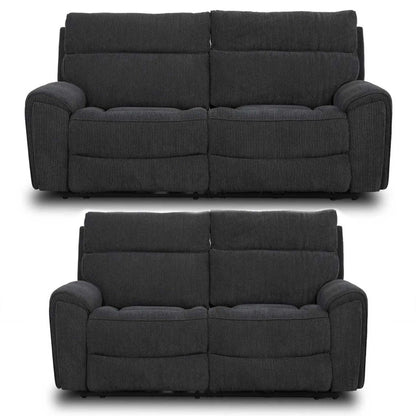 Lois Electric Reclining Sofa Suite 3 + 2 Midnight Black