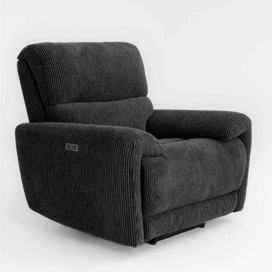 Carla Electric Power Reclining Armchair Single Seater Midnight Black