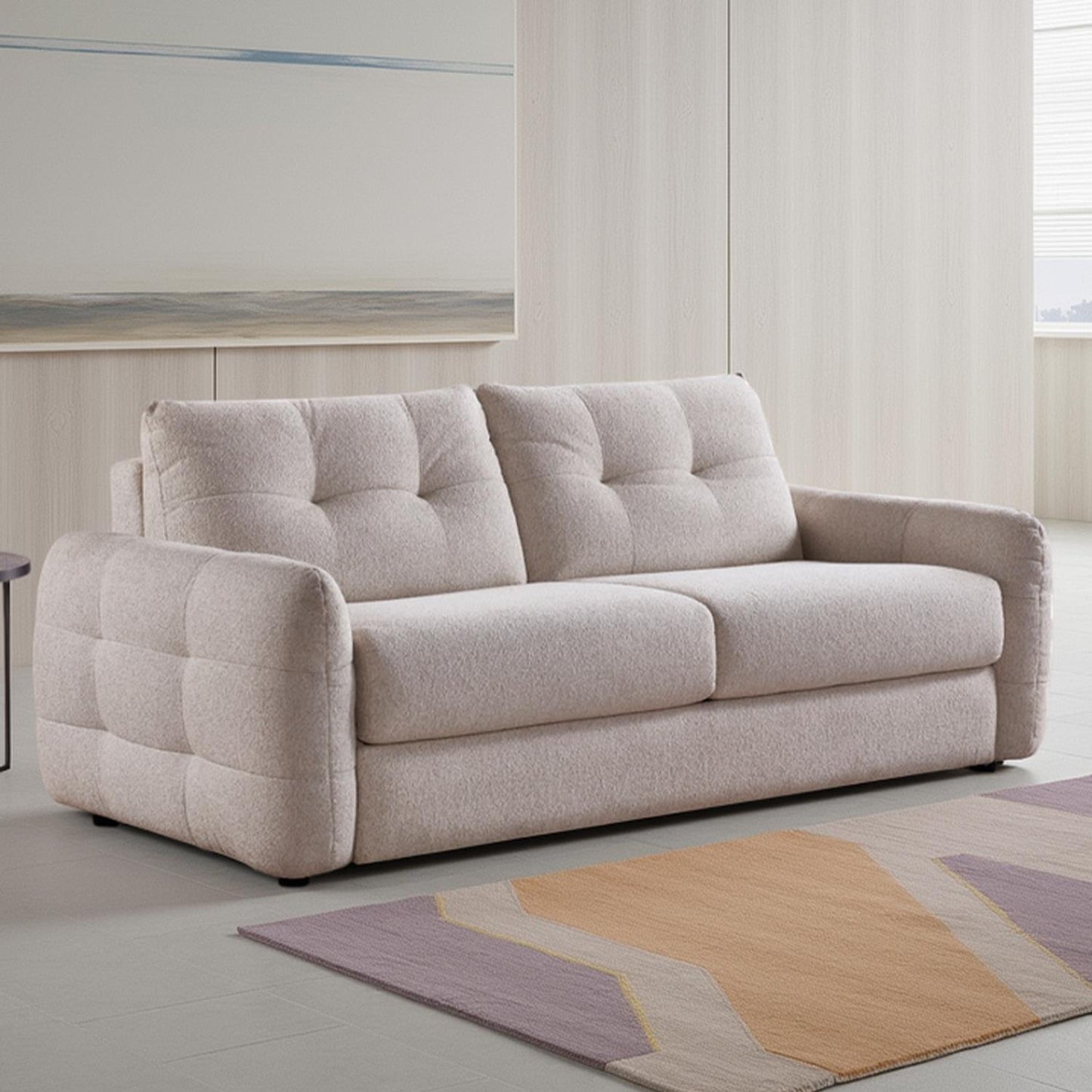 Aspen Fabric 3 Seater Manual Pull Out Large Sofa Bed Beige or Grey