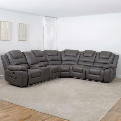 Oxbridge 5 Seater Electric Recliner Corner Sofa LED USB Black or Grey