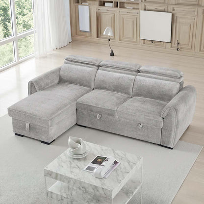 Carlo Universal Corner Sofabed with Storage & Adjustable Headrests