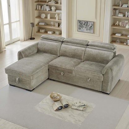 Carlo Universal Corner Sofabed with Storage & Adjustable Headrests