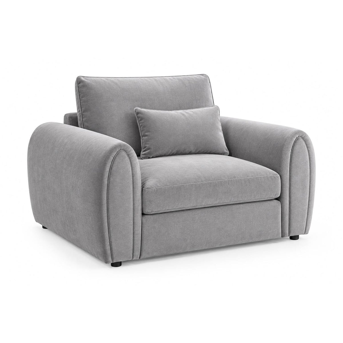 Mercer Oversized Plush Velvet Armchair Grey or Beige Deep Seat