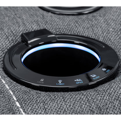 Orlando Grey Fabric 2 Seater Electric Reclining Sofa Centre Console