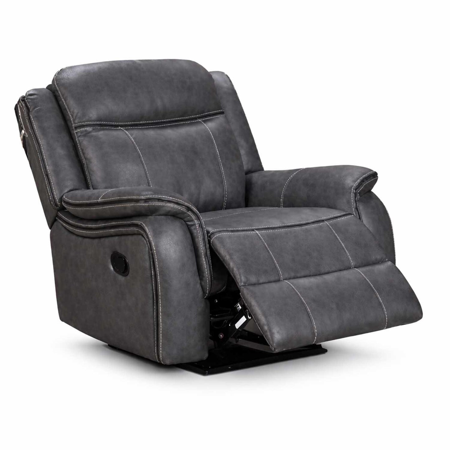 Tara Reclining 3 Piece Sofa Suite Grey Leather Look Fabric 3 + 1 + 1