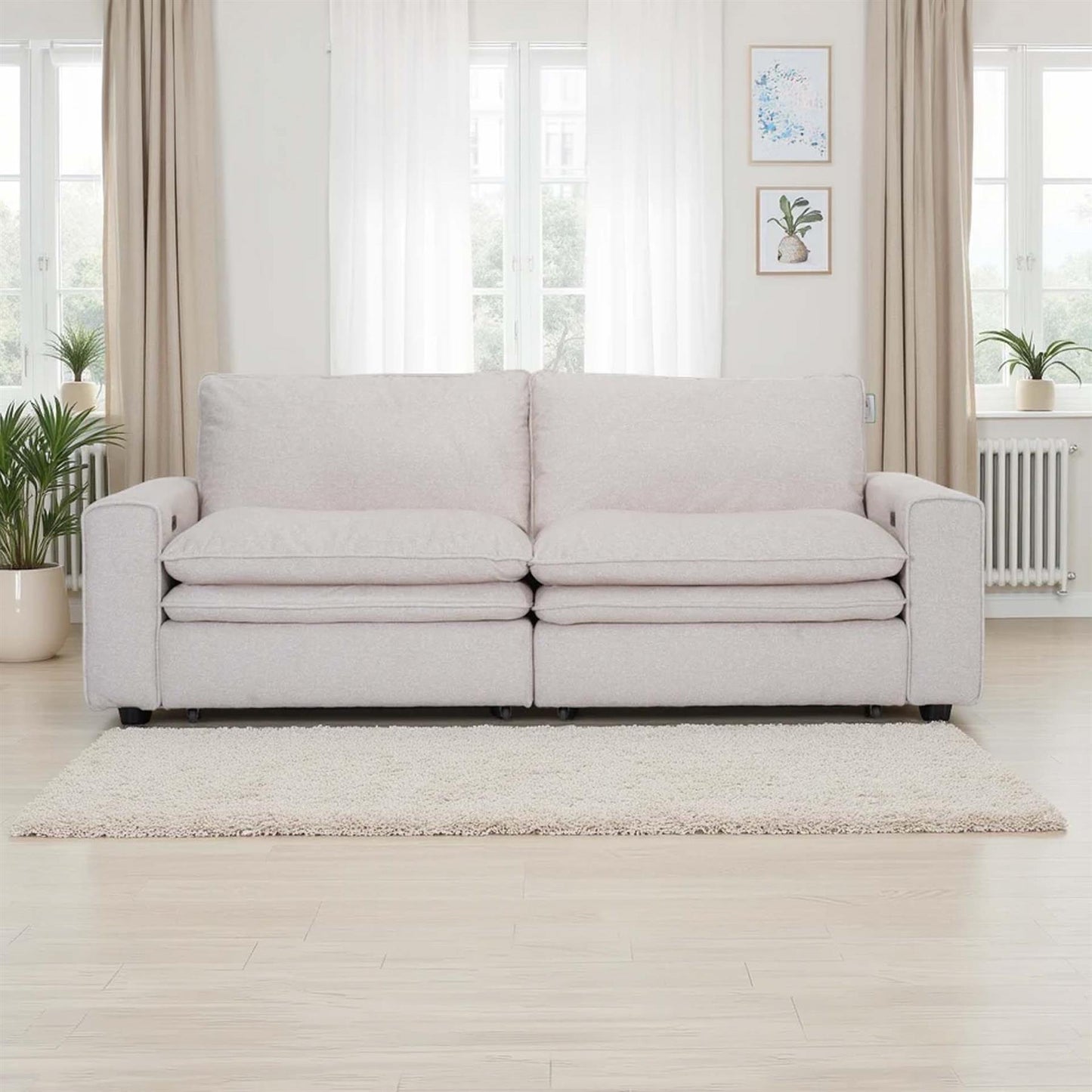 Finchley Cloud Electric 2 Seater Sofa Bed with Power Sliding Seats