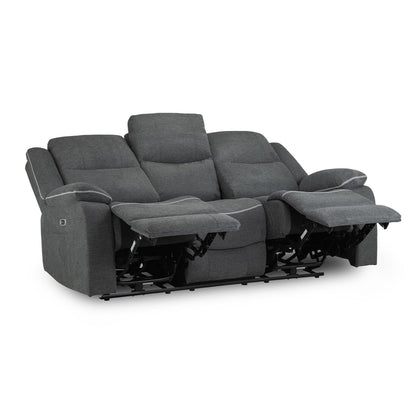 Harlow Graphite Grey Fabric 3 + 2 Electric Reclining Sofa Suite