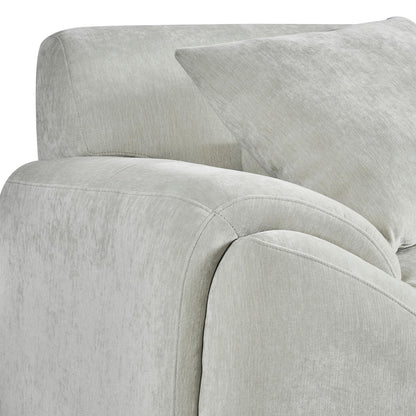 Monza L Shaped Chenille Fabric Beige Grey 4 Seater Corner Sofa RH