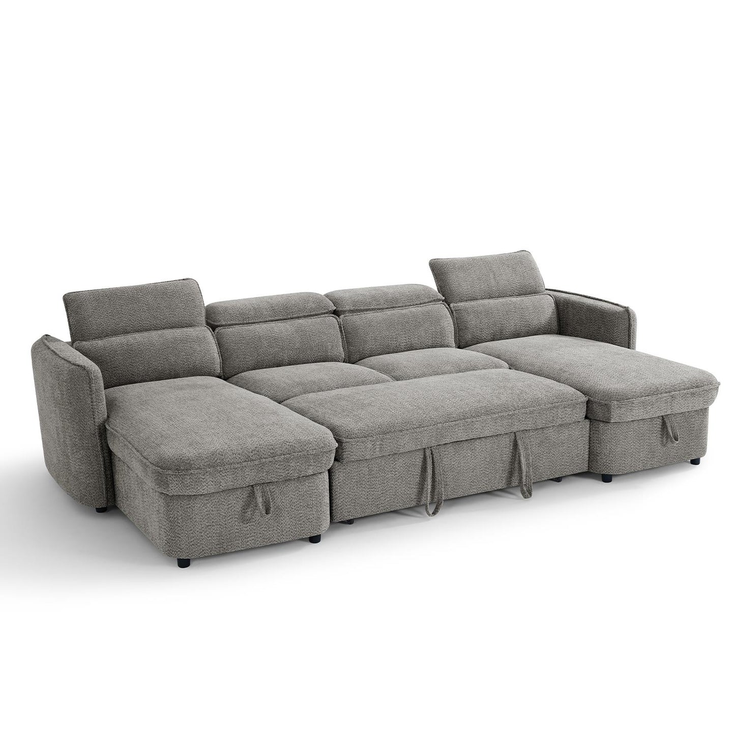 Ria Large 4 5 Seater Fabric U Shaped Sofa Bed Tilting Headrest Storage