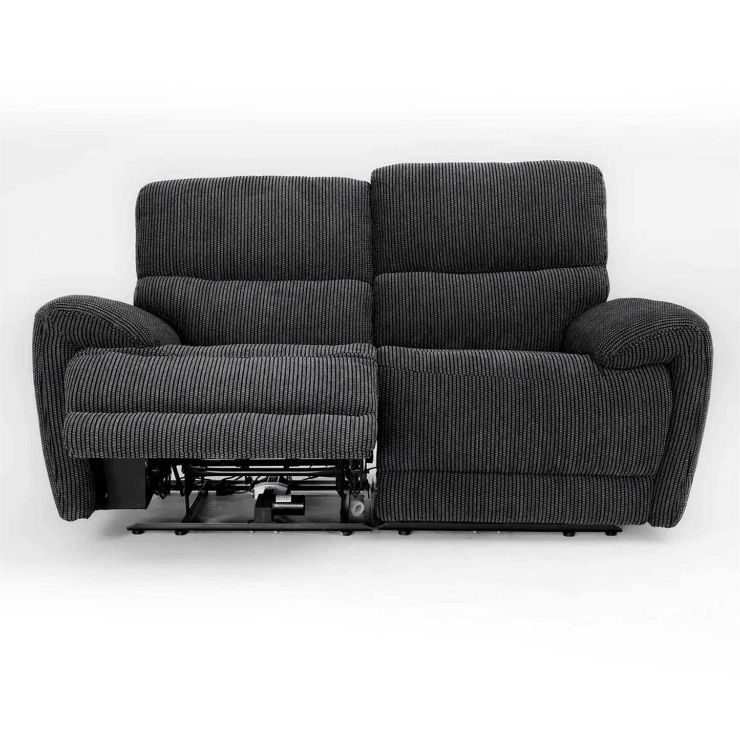 Carla Electric Reclining 2 Seater Sofa Midnight Black USB Charging