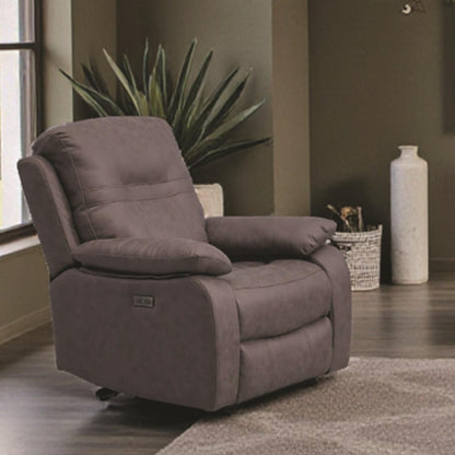 Jax Grey Fabric Electric Power Reclining Armchair Single Seater