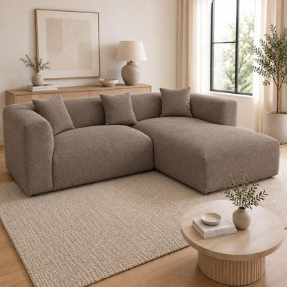 Ely Cloud Chaise L-Shaped Corner Sofa, Linen Fabric, LHF or RHF