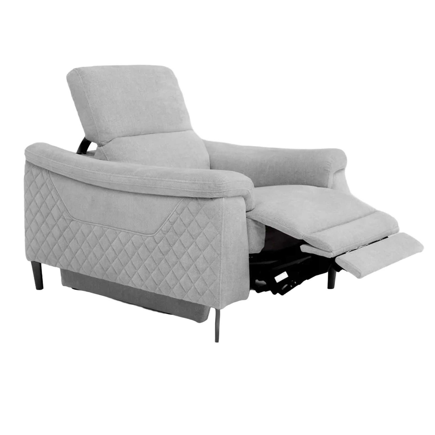 Oscar Electric Reclining 3 Piece Sofa Suite 3 + 1 + 1 Ivory Fabric