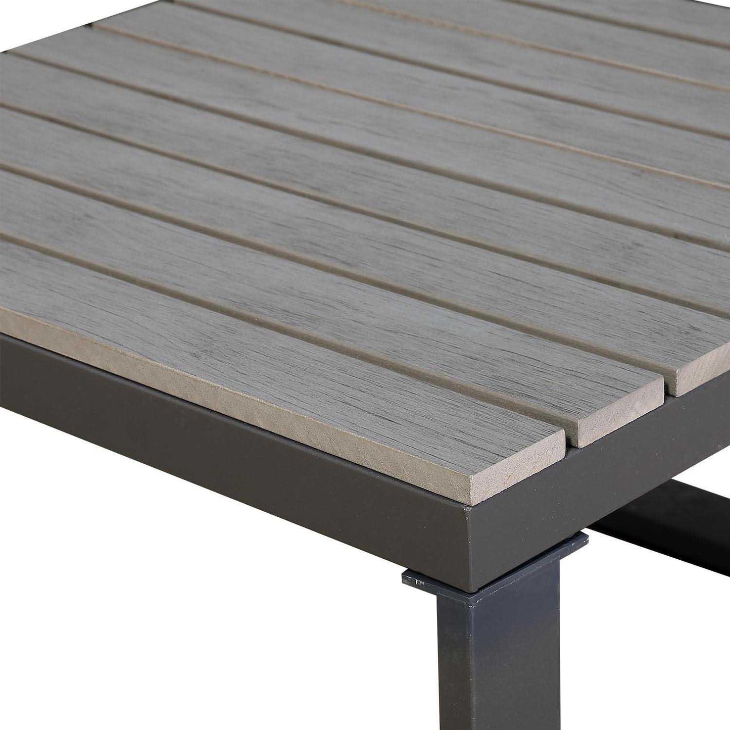 L Shaped Aluminium Grey Frame + Coffee Table Outdoor Garden Furniture