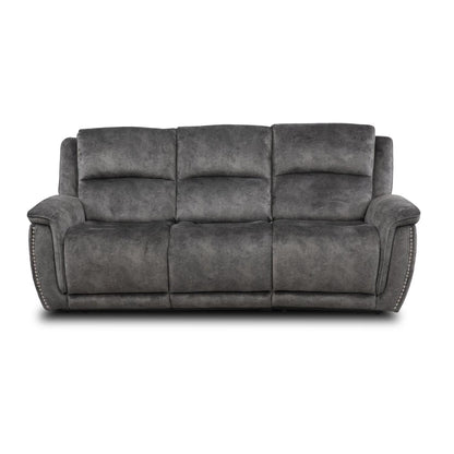 Mendoza Grey Plush Velvet Electric Reclining 3 + 2 Sofa Suite