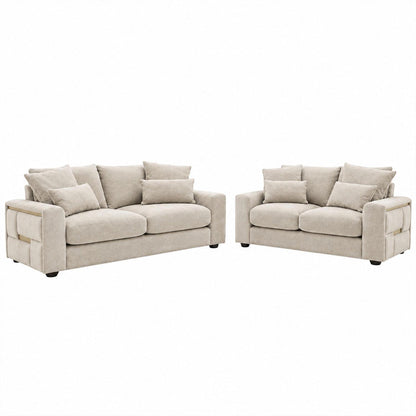 Juno Chenille 3 + 2 Seater Sofa Set with Removable Cushions