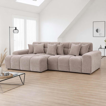 Jenson Plush Velvet Corner Sofa Left Right Hand Facing with Chaise
