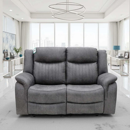 Lennox Grey Tech Fabric 2 Seater Sofa with USB & USB-C Charging