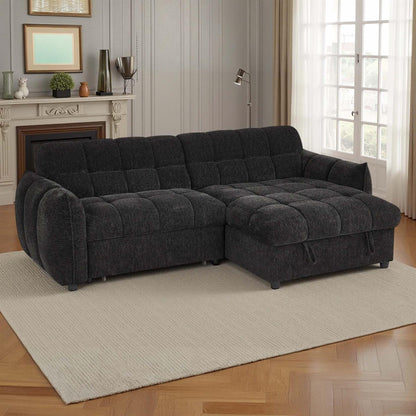 Fenton Universal Corner Sofa Bed with Storage Chaise Chenille Fabric