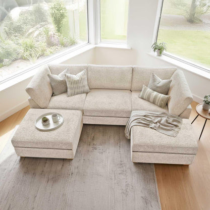 Kenzo U-Shaped 4-5 Seater Chenille Fabric Sofa