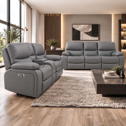 Bentley Electric Recliner Sofa Suite 3 + 2 Seater, Eco Leather