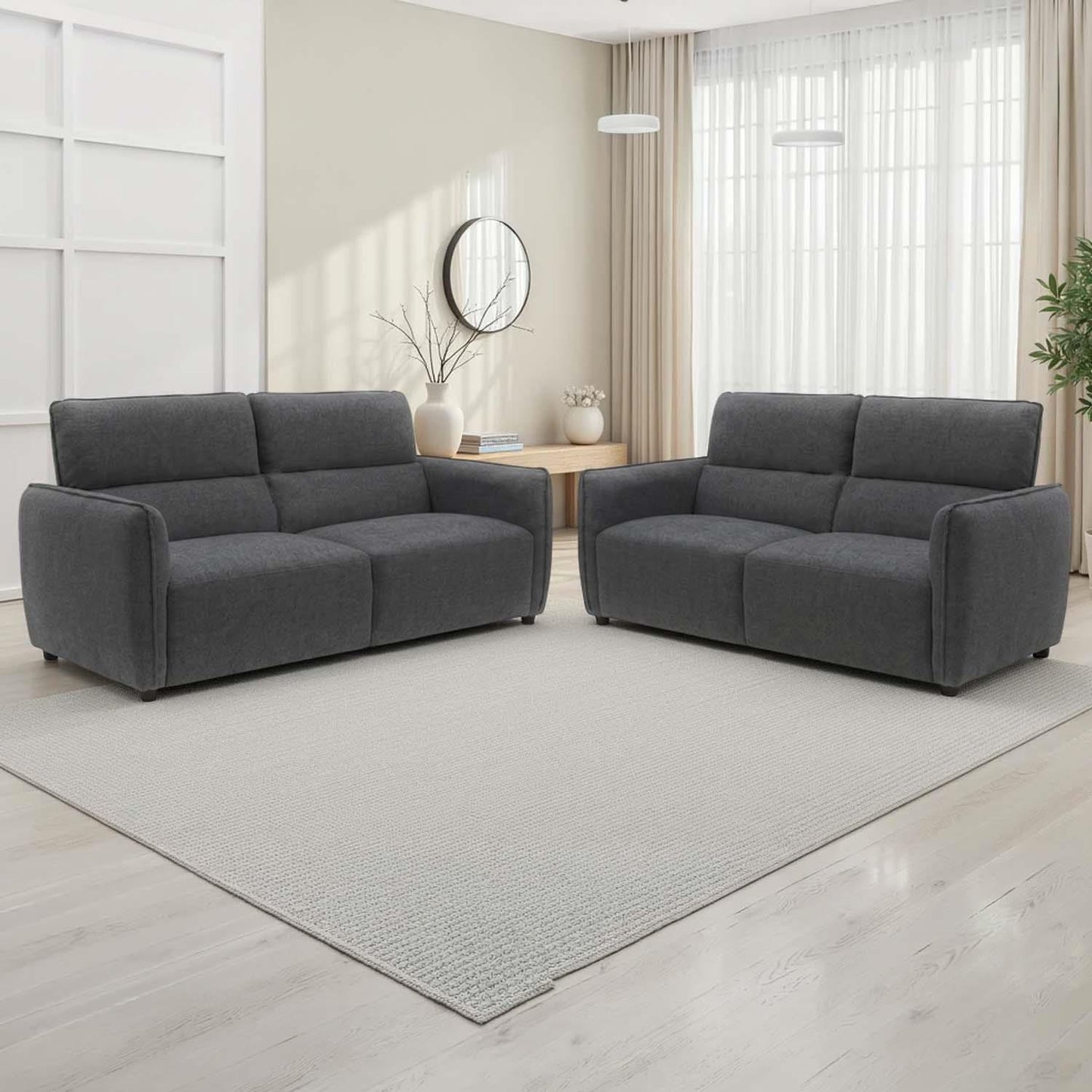 Ashcroft 3 + 2 Seater Sofa Suite, Chenille Fabric, 3 Colour Options