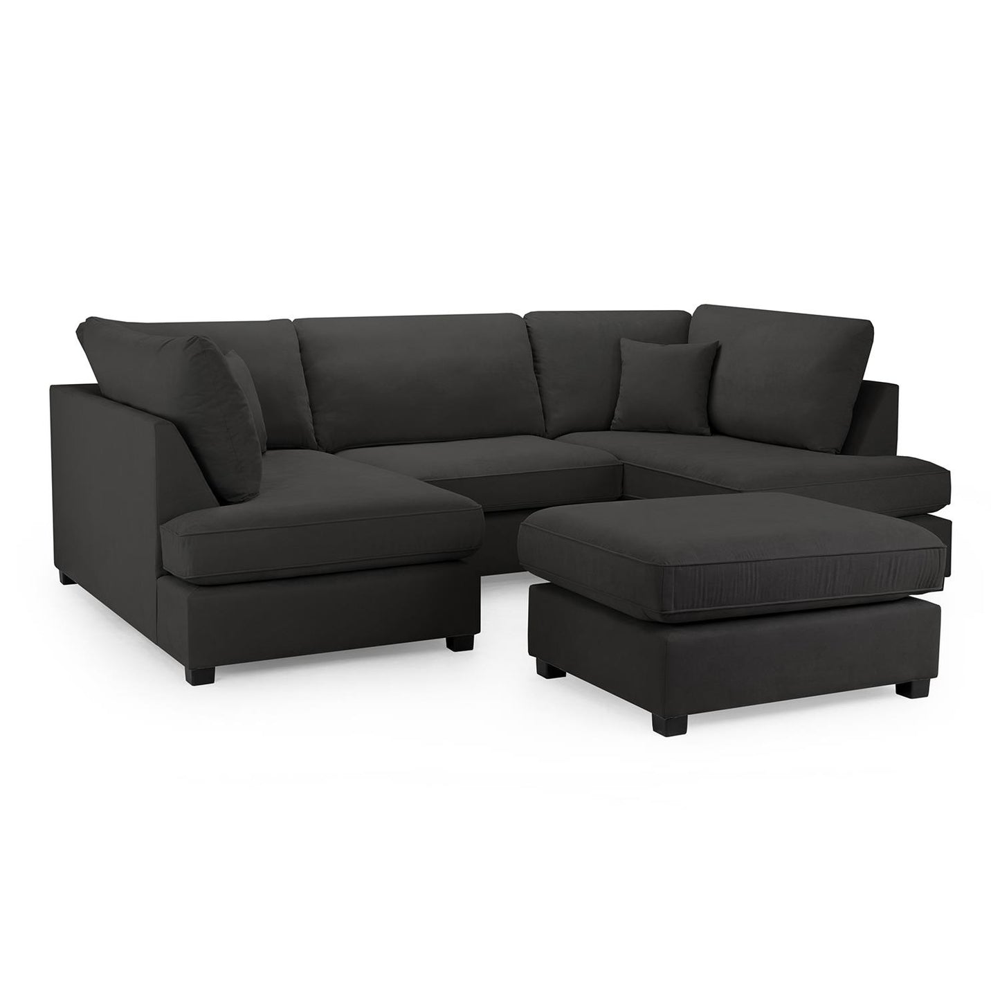 California Classic Fabric Beige, Black or Grey U shaped 6 Seater Sofa