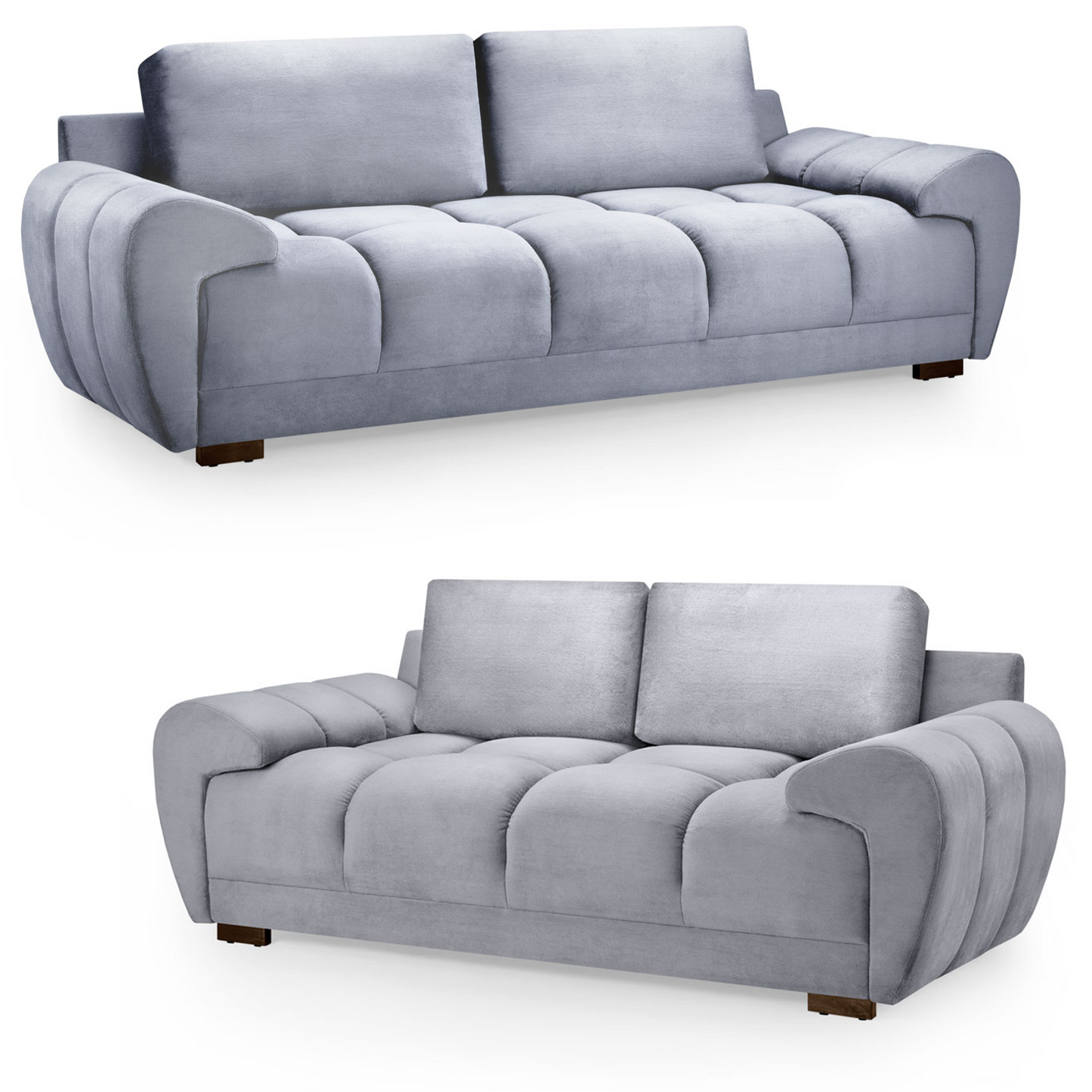 Zura Plush Velvet Large 3 + 2 Sofa Suite | Cream, Grey or Mocha