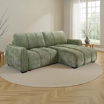 Parkstone Universal Corner Sofabed with Storage Beige Green or Grey