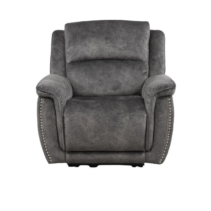 Mendoza Grey Plush Velvet Electric Reclining 3 Piece Sofa Suite 2 1 1