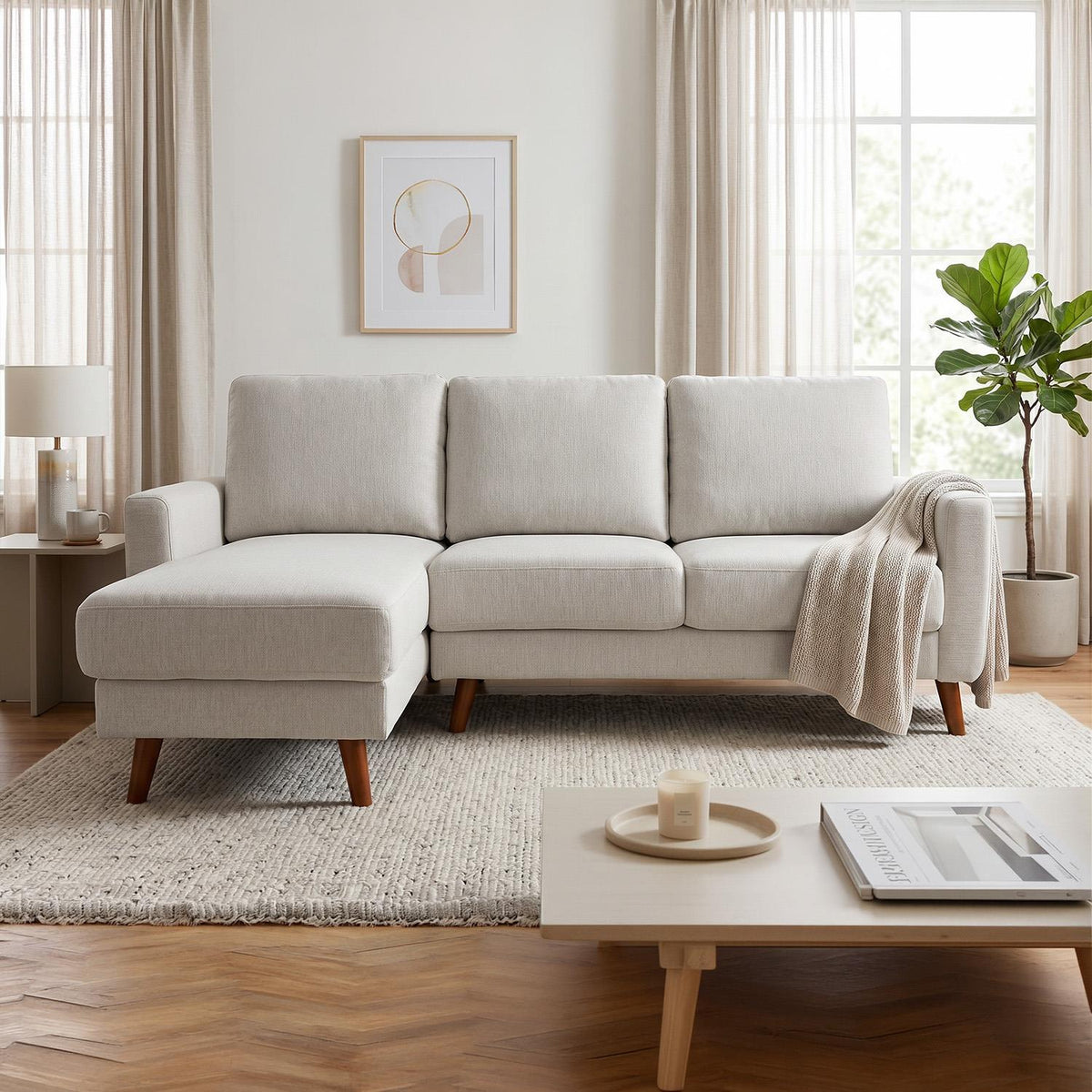 Jasper Universal Corner Sofa Reversible Chaise Dark Grey Grey Beige