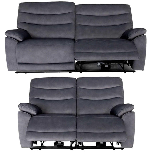 Tilly Electric Reclining Sofa Suite 3 + 2  Charcoal