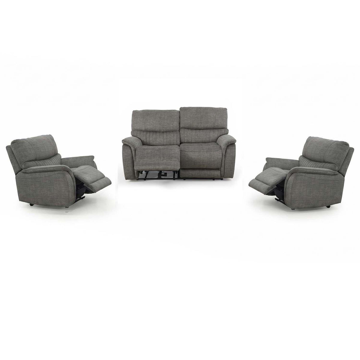 Hoxley Electric Reclining 3 Piece Sofa Suite 2 + 1 + 1 Charcoal