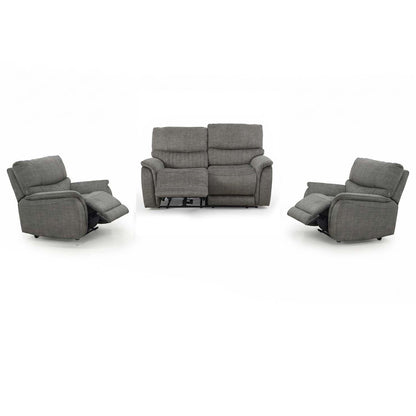 Hoxley Electric Reclining 3 Piece Sofa Suite 2 + 1 + 1 Charcoal