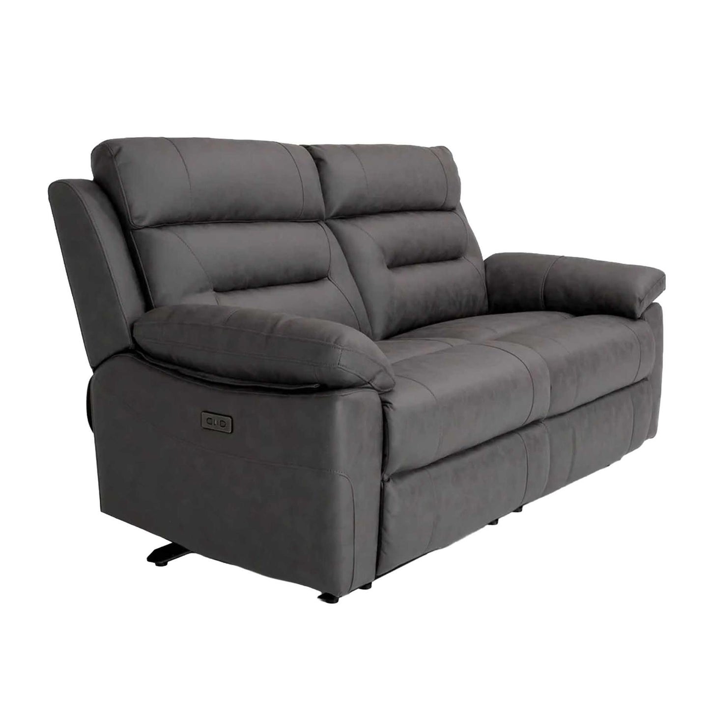 Lucy Electric Reclining 3 Seater Sofa Ink Grey USB Charging