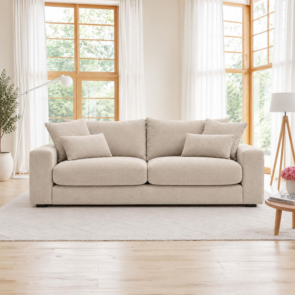 Juno Chenille 3 + 2 Seater Sofa Set with Removable Cushions